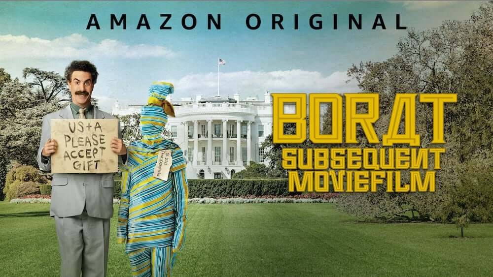Borat promotional scene outside the White House