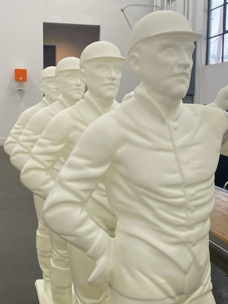 Sculptural figures from the production design of Curb Your Enthusiasm