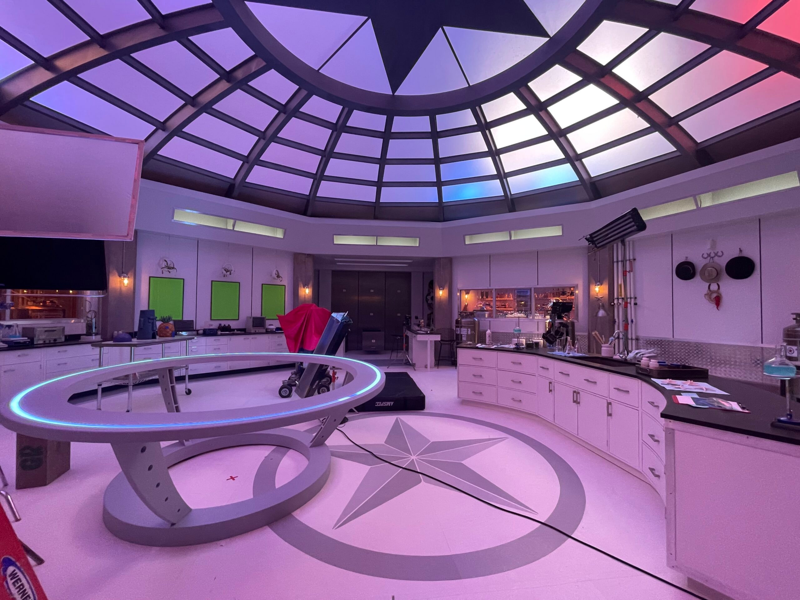 Saving Bikini Bottom: The Sandy Cheeks Movie — futuristic lab set with glowing dome